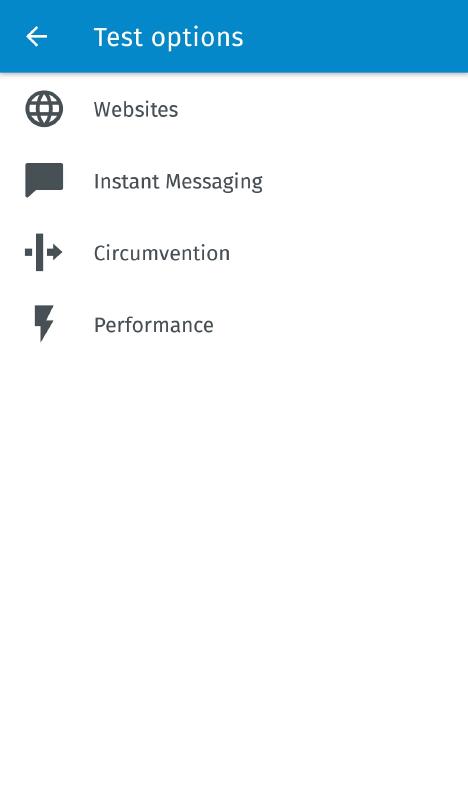Test settings