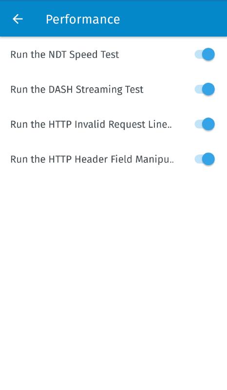 Performance settings