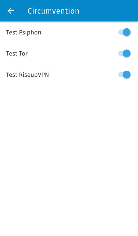 Circumvention settings