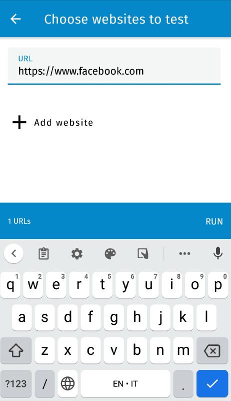 Choose websites facebook.com